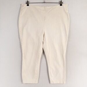 Belle by Kim Gravel Flexibelle Pull-On Knit Jeggings 22W Cream Ecru Crop Stretch